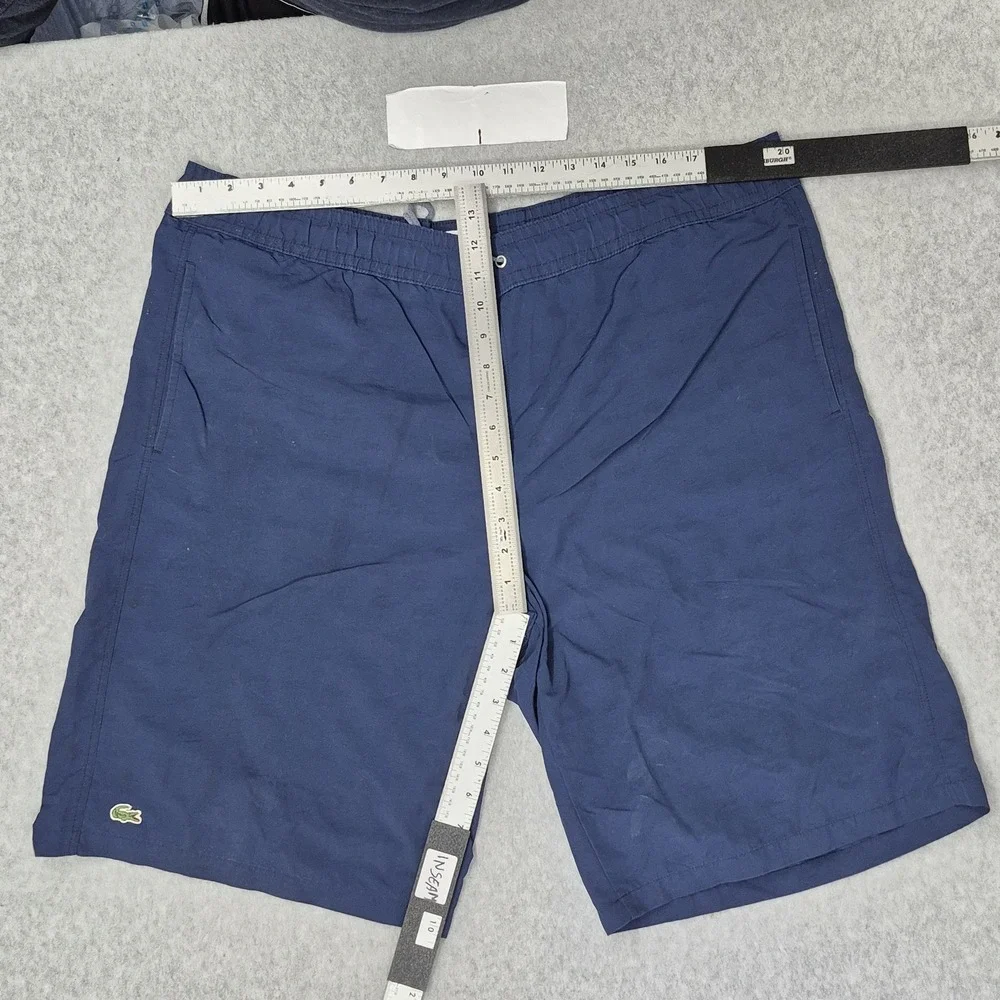 Lacoste Men Swimwear 7 Blue Embroidered Swim Trunks Logo 10